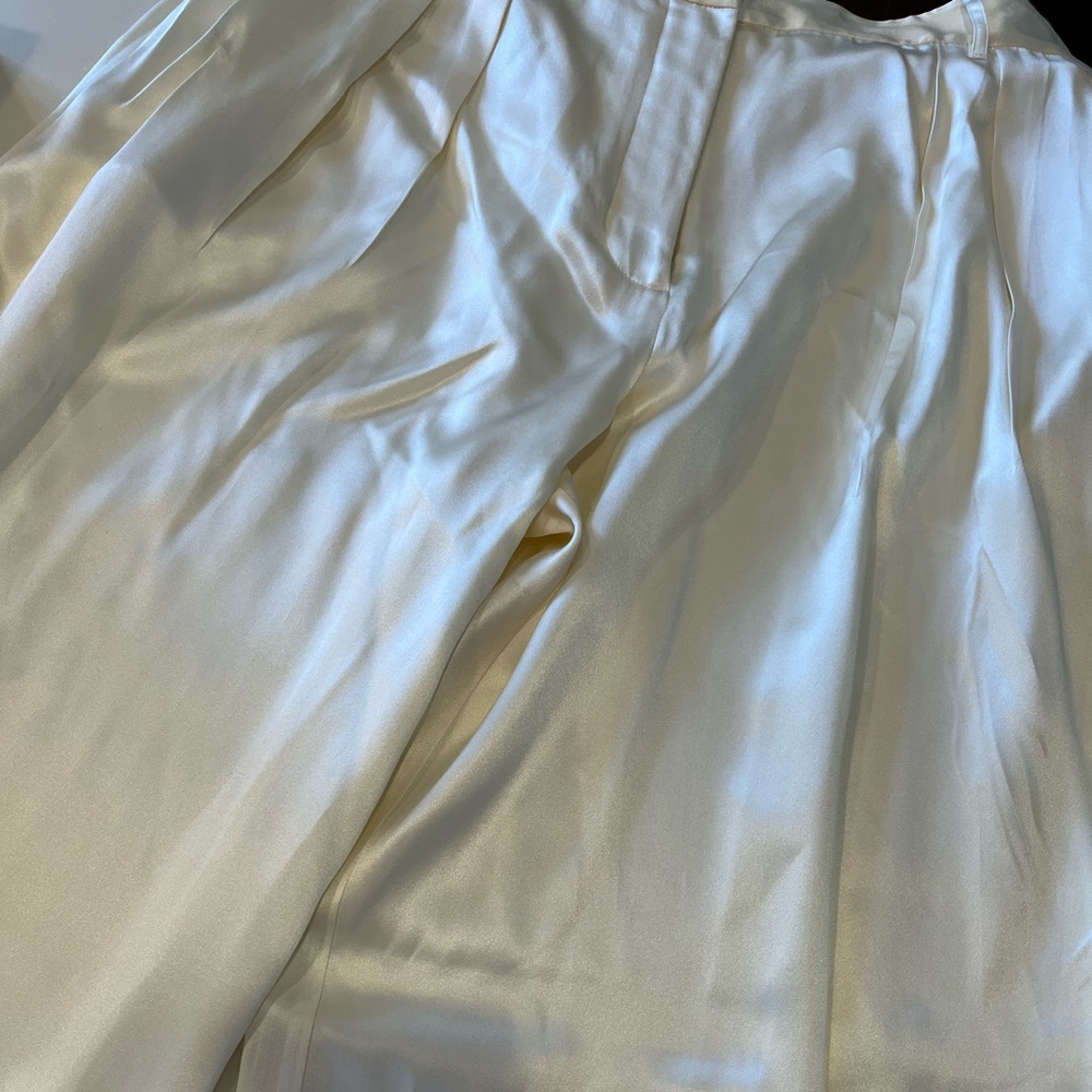 Cream satin pants. Love shack fancy